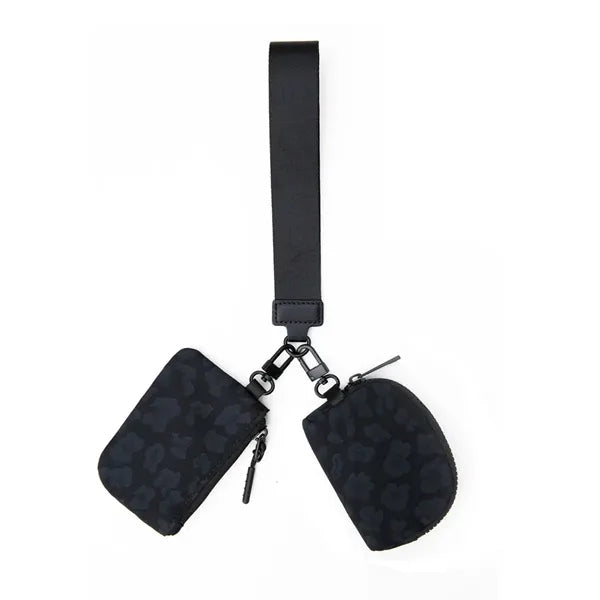 KeyChain Wallet Wristlet for Women Dual Pouch