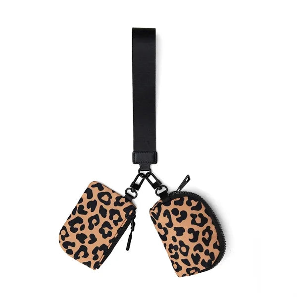 KeyChain Wallet Wristlet for Women Dual Pouch