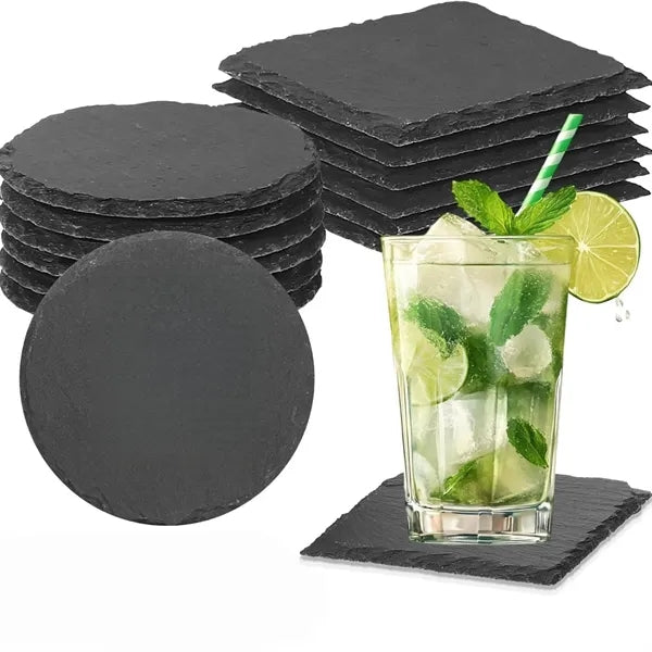 Natural Slate Stone Coaster Set Gift Home Office