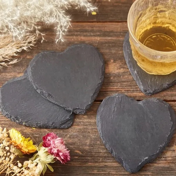 Natural Slate Stone Coaster Set Gift Home Office