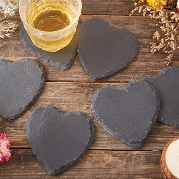 Natural Slate Stone Coaster Set Gift Home Office