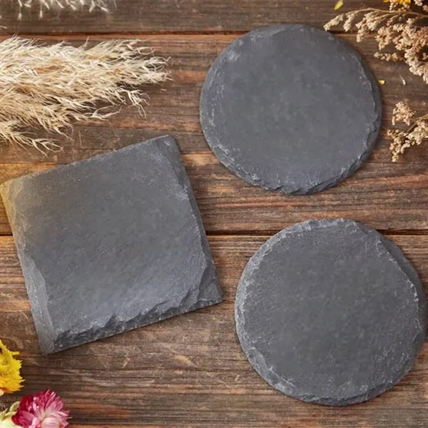 Natural Slate Stone Coaster Set Gift Home Office