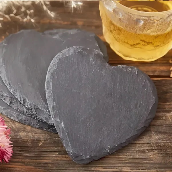 Natural Slate Stone Coaster Set Gift Home Office