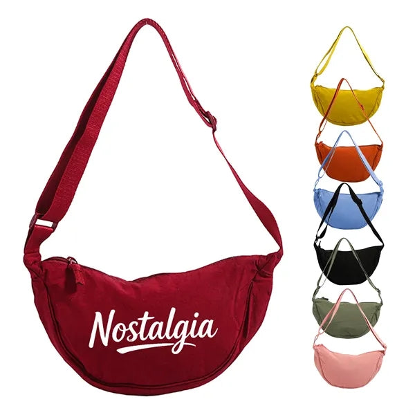 Adjustable Strap Sling Crescent Bag