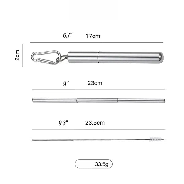 Portable Collapsible Straw Set