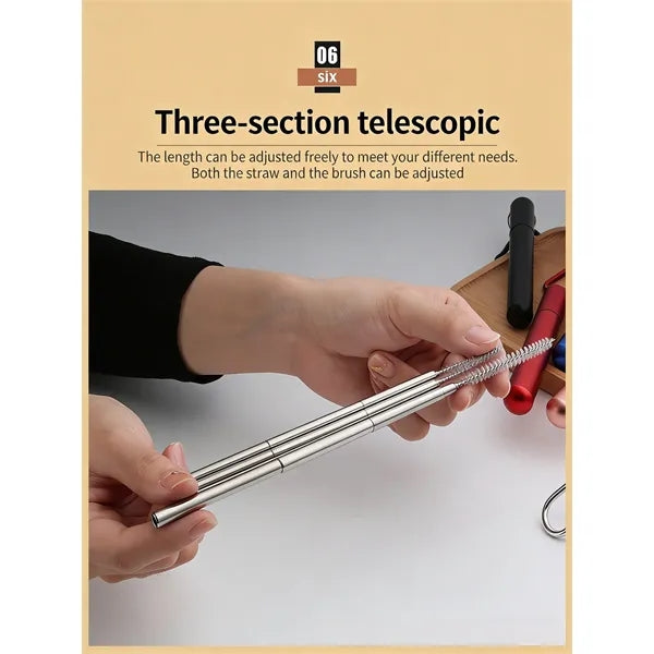 Portable Collapsible Straw Set