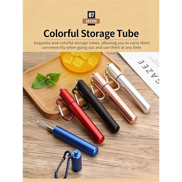 Portable Collapsible Straw Set