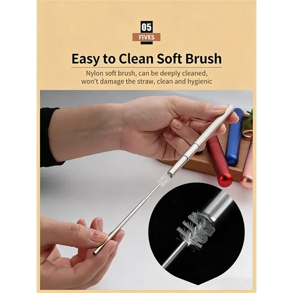 Portable Collapsible Straw Set