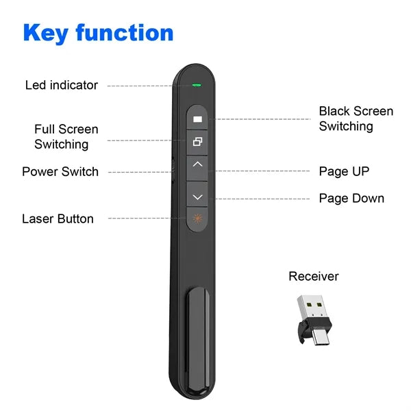 Wireless Presenter PPT Clicker W/Laser Pointer