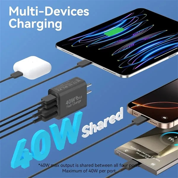 USB C Wall Charger Block 40W 4-Port