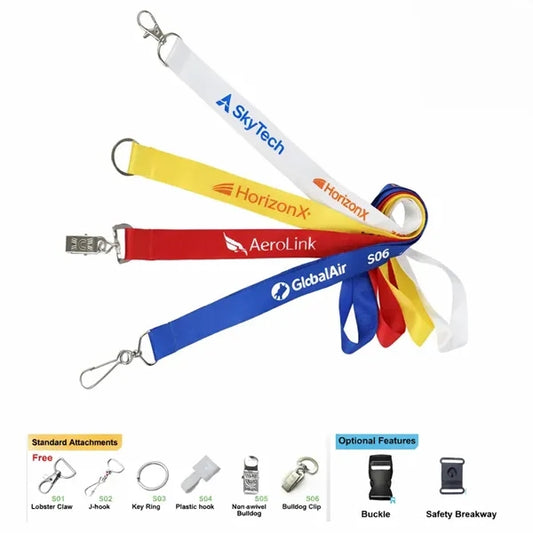 3/4" Polyester Screen Printed Lanyard