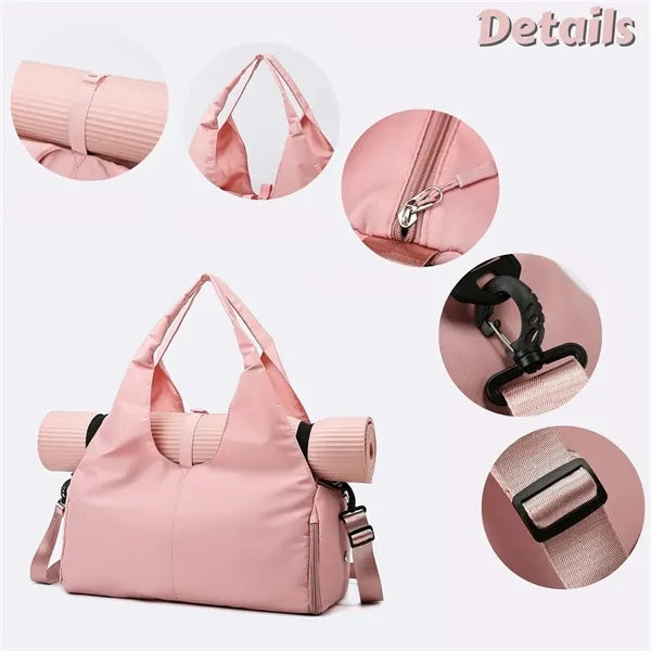 Gym Duffel Bag with Yoga Mat Holder and Shoe Compartment