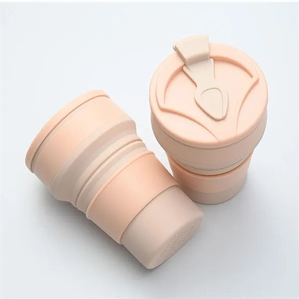 12oz Silicone Folding Camping Cup Sport Bottle with Lids