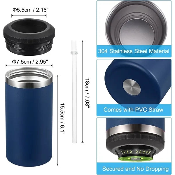 12 Oz Stainless Steel Insulated Slim Can Cooler