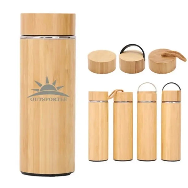 Natural Bamboo Wrapped Vacuum Insulated Water Bottle