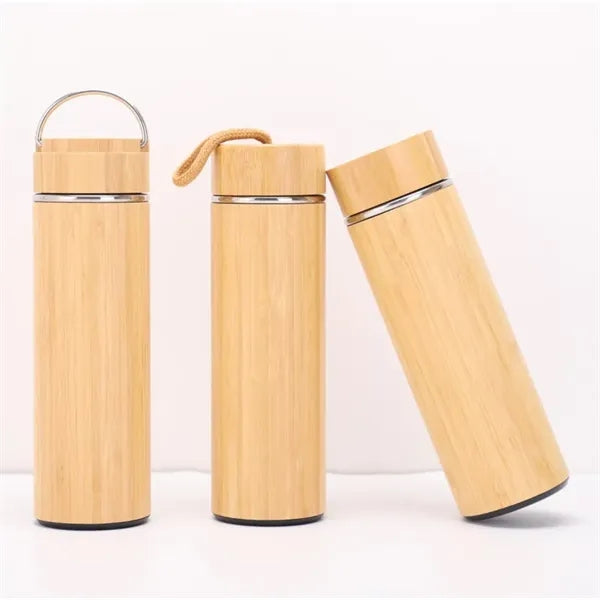 Natural Bamboo Wrapped Vacuum Insulated Water Bottle