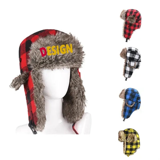 Plaid Trapper hat