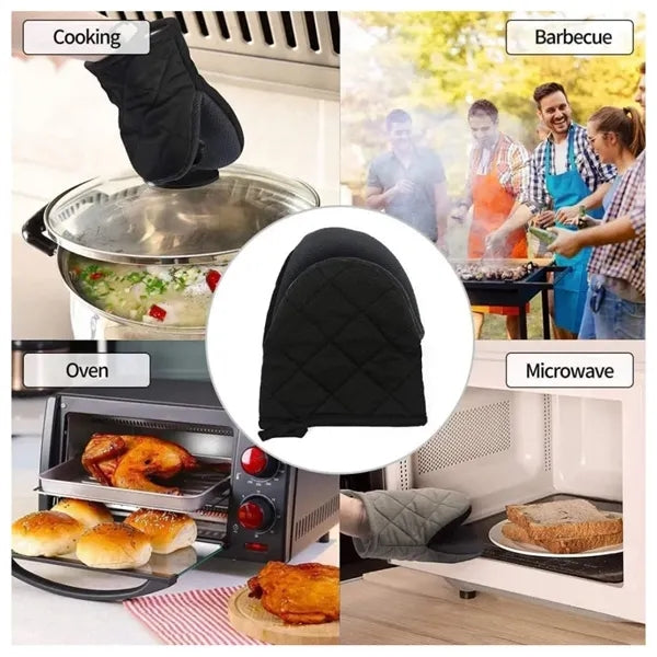 Heat Resistant Short Oven Mitts