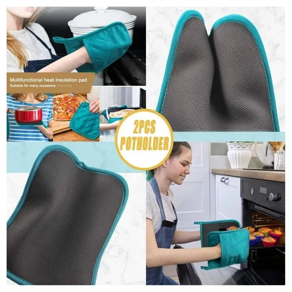 Heat Resistant Short Oven Mitts