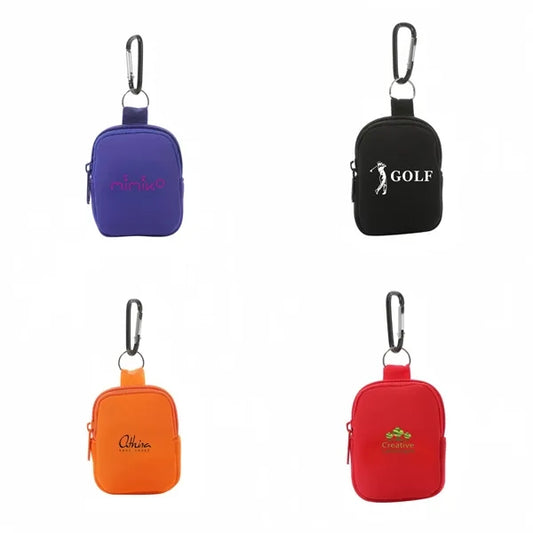 Neoprene Mini Coin Pouch Purse with Carabiner