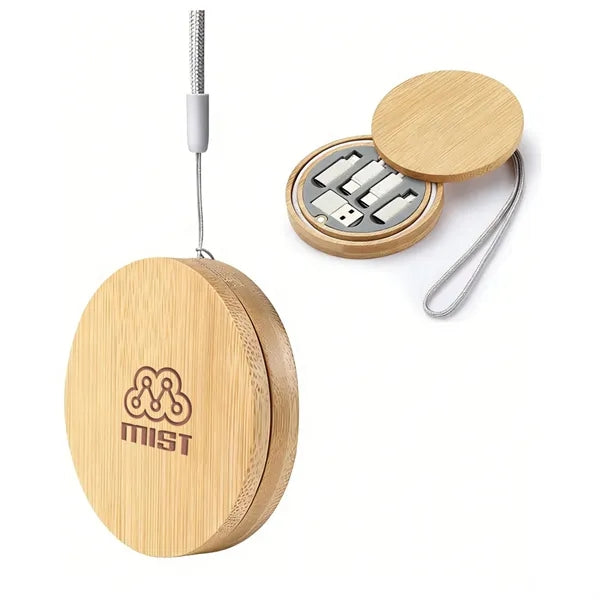 Portable Bamboo Charging Cable Kit