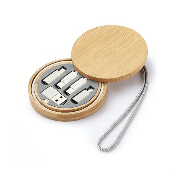 Portable Bamboo Charging Cable Kit