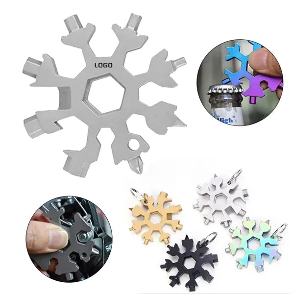Snowflake Shaped Multi-Tool With Keychain For Outdoor