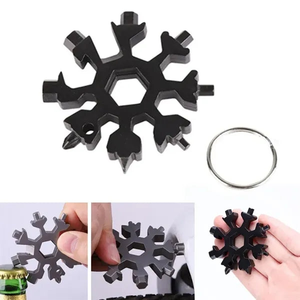 Snowflake Shaped Multi-Tool With Keychain For Outdoor