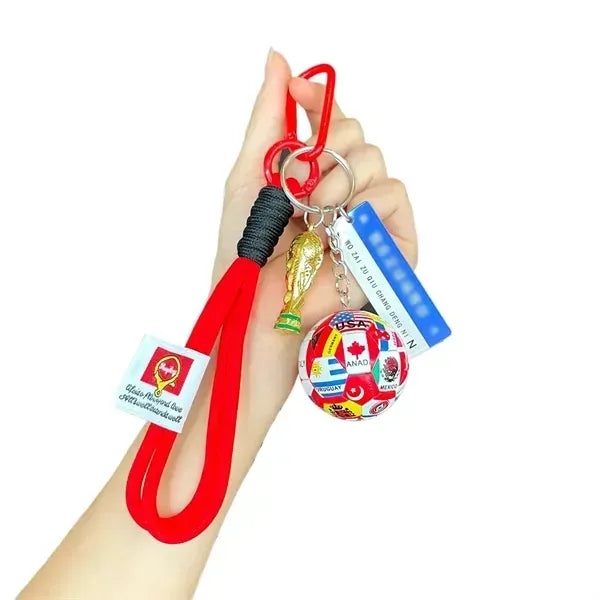 World Cup Keychain Set - Soccer Ball Trophy Backpack Charm
