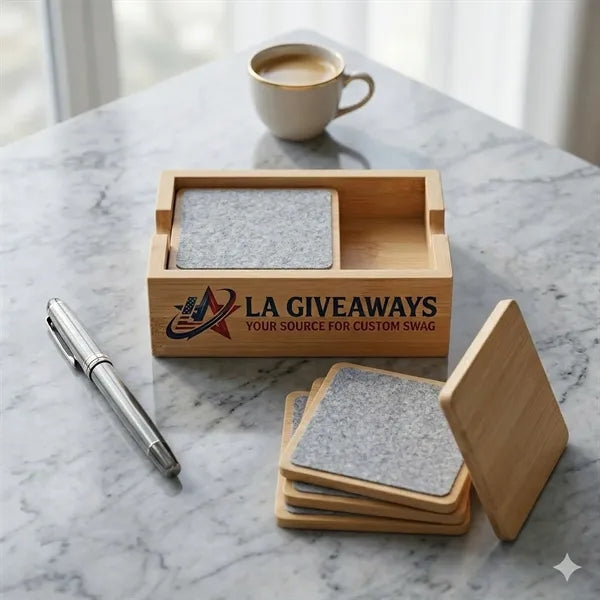 Bamboo & Recycled Flat Coaster Set