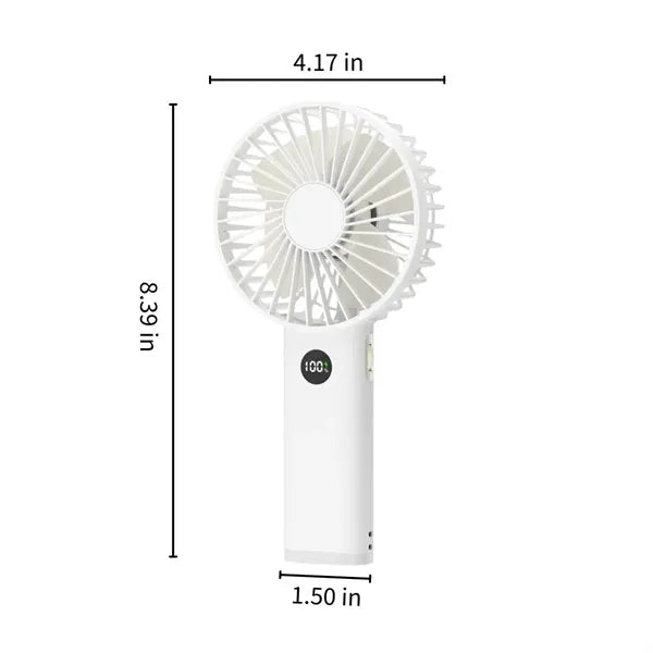 Portable travel quiet LED light rechargeable handheld fan