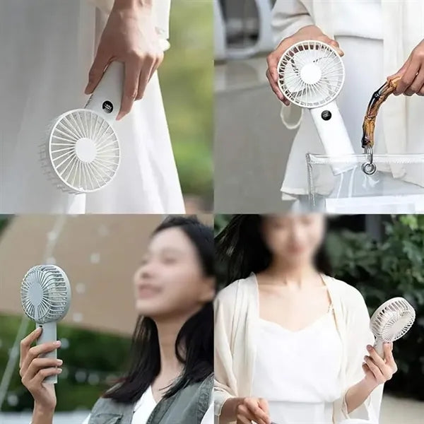Portable travel quiet LED light rechargeable handheld fan