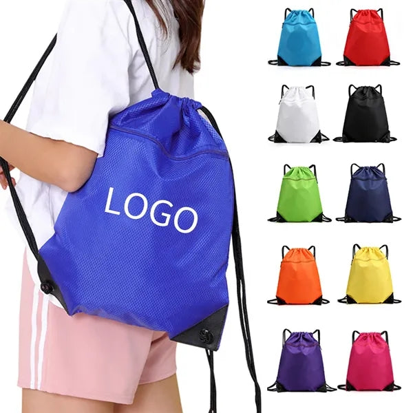 Waterproof Draw String Back Sack with Zip Pocket