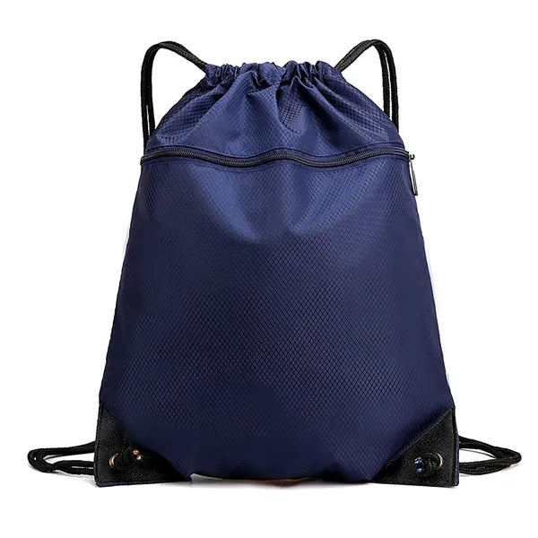 Waterproof Draw String Back Sack with Zip Pocket