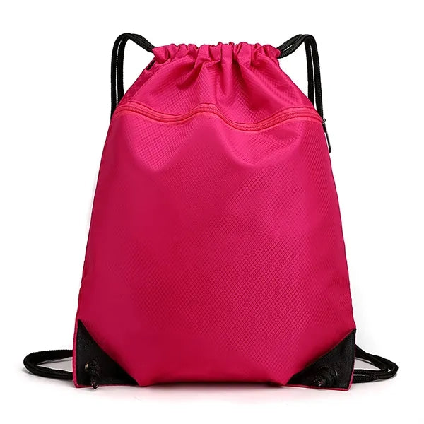 Waterproof Draw String Back Sack with Zip Pocket