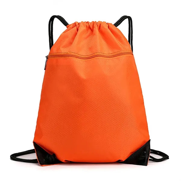 Waterproof Draw String Back Sack with Zip Pocket