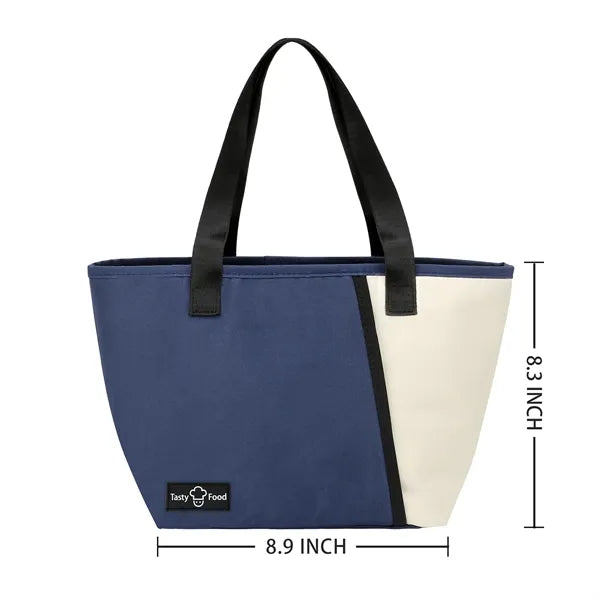 Chic Two-Tone Insulated Lunch Cooler Tote