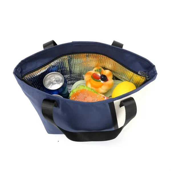 Chic Two-Tone Insulated Lunch Cooler Tote