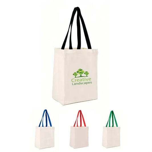 5oz Canvas Tote Bag with Color Handle - OCEAN
