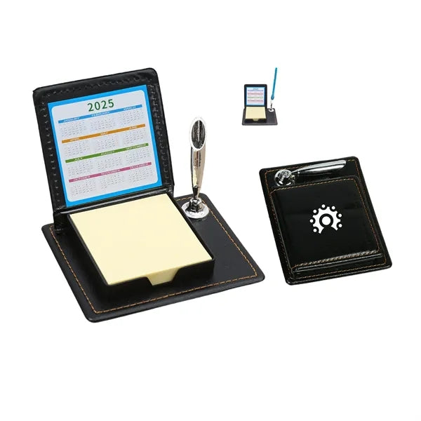 Note Pad in Leather Case with Pen Holder