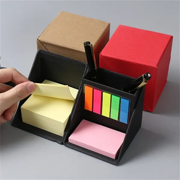 Desk Organizer Cube with Sticky Notes and Pen Holder Office