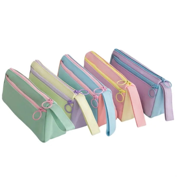 Pencil Case with Double Zippers for School