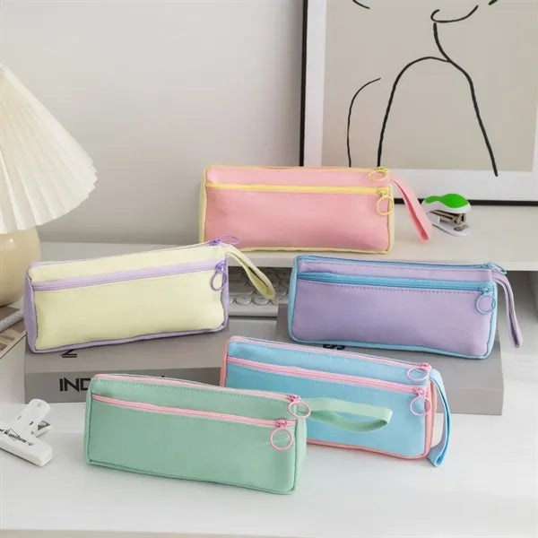 Pencil Case with Double Zippers for School