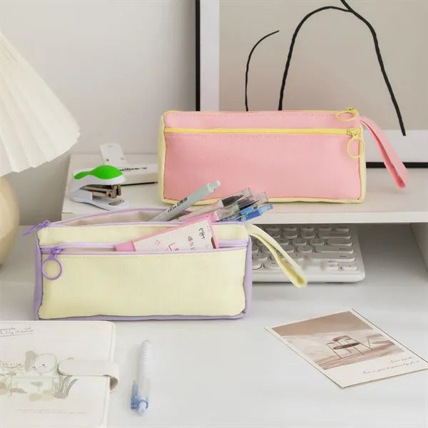 Pencil Case with Double Zippers for School