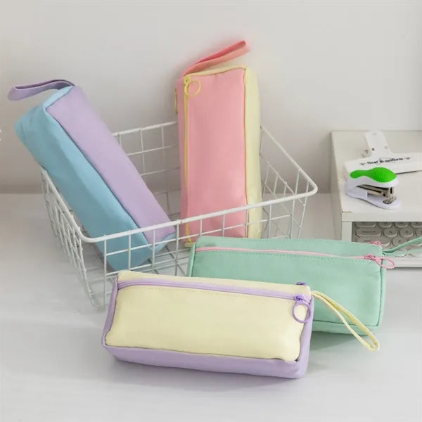 Pencil Case with Double Zippers for School