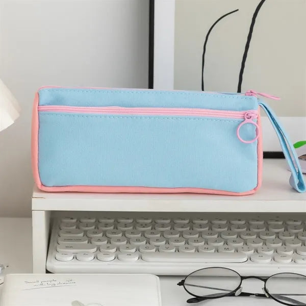 Pencil Case with Double Zippers for School