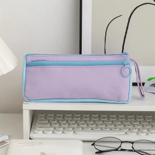 Pencil Case with Double Zippers for School