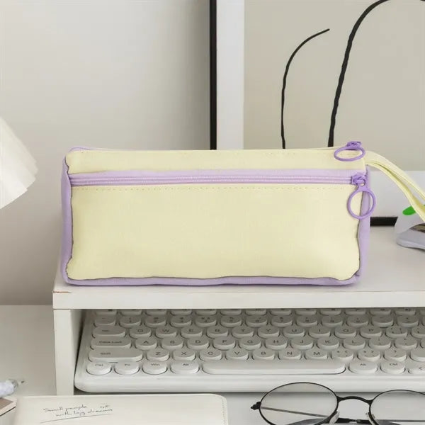Pencil Case with Double Zippers for School