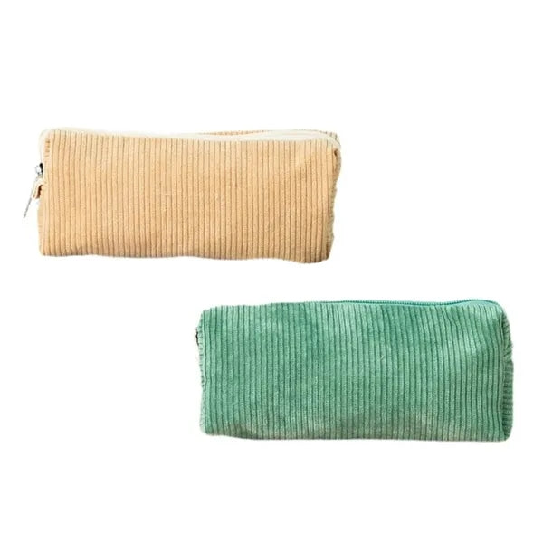 Corduroy Pencil Case with Soft Texture for School and Office