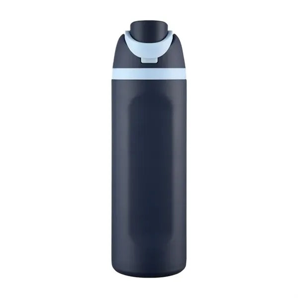 24 oz Push-Button Stainless Steel Bottle